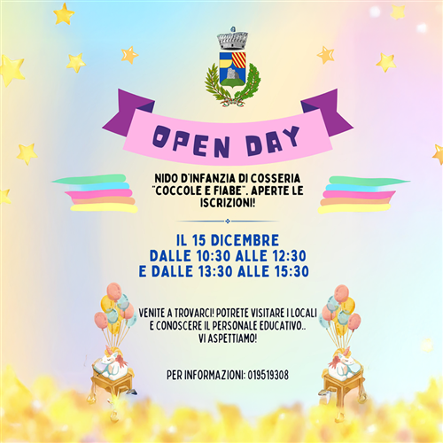 Open Day al Micro Nido Comunale "Coccole e Fiabe": visita la struttura e scopri come accedere al servizio (anche a costo zero)
